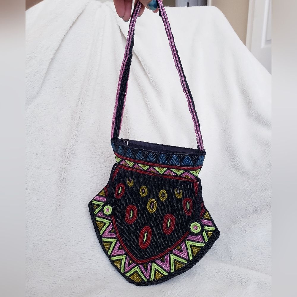 Bohemian Western Beaded Geometric Purse Handbag - Picture 6 of 8